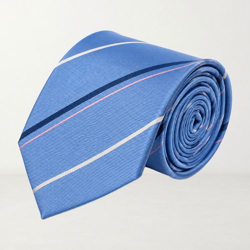 Corbata Oscar de la Renta celeste con rayas diagonales
