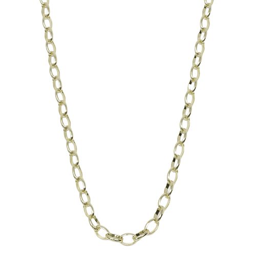 Collar de brass dorado con eslabones ovalados de cadena para mujer