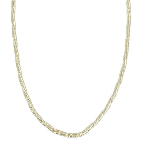 Collar dorado de brass tipo snake liso para mujer