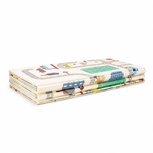 Alfombra Premium Baby plegable multicolor con estampado de ciudad