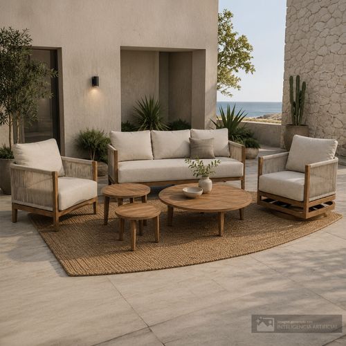 Sala 3-1-1 para exterior con 3 mesas