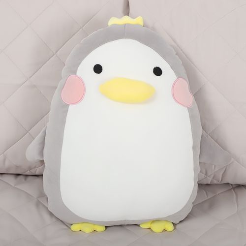 Cojín infantil pingüino gris claro 35 x 27 x 12 cm