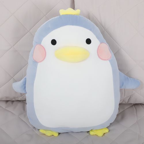 Cojín infantil diseño de pingüino color celeste claro 35 x 27 x 12 cm