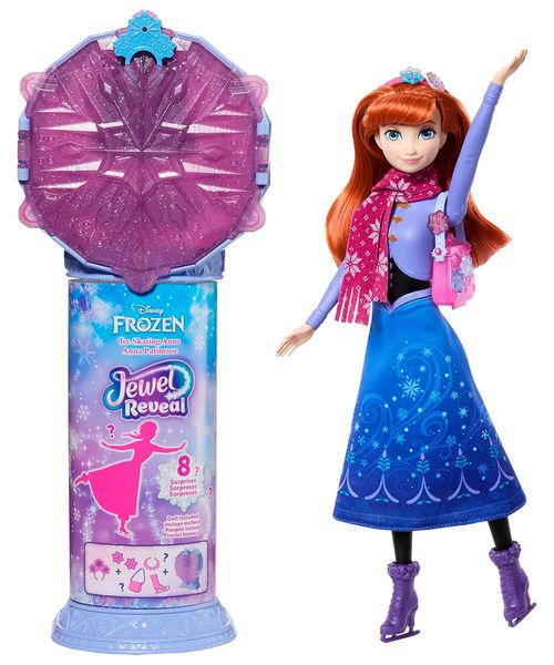 Muñeca Disney Frozen Anna patinadora Jewel Reveal con accesorios