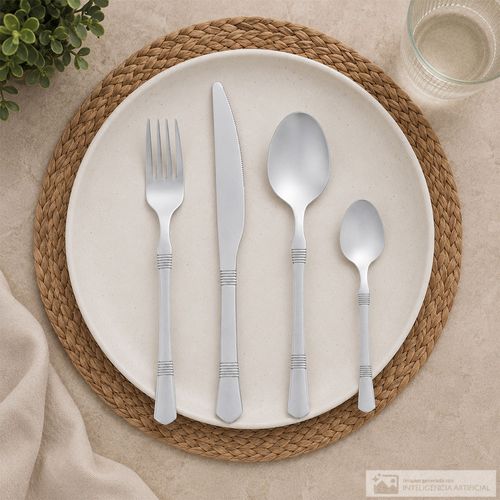 Set de cubiertos de acero inoxidable silver grip