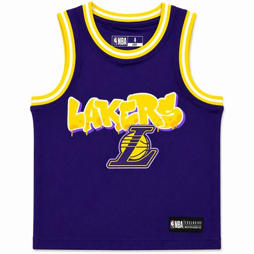 Camiseta morada con estampado de Lakers para niño