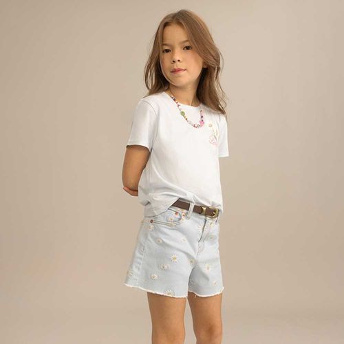 Camiseta celeste con estampado floral Levi's para niña