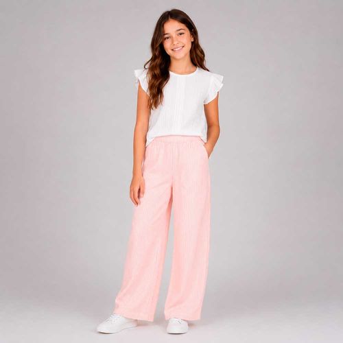 Pantalón rosado palazzo para niña