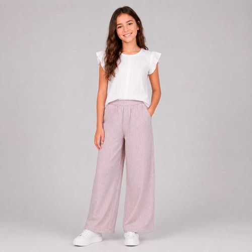 Pantalón rosado palazzo para niña