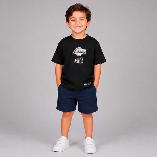 Camiseta negra con estampado de Lakers para niño