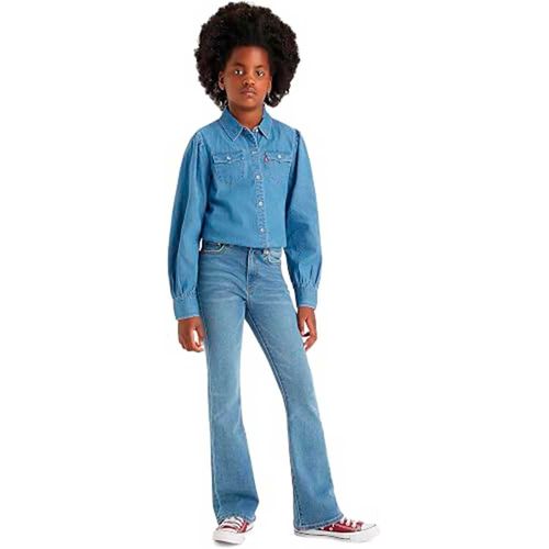Pantalón azul denim bootcut para niña
