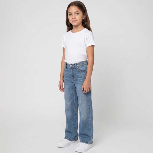 Pantalón azul denim straight para niña