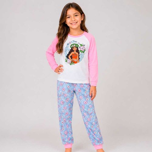 Pijama bicolor con estampado de Moana para niña