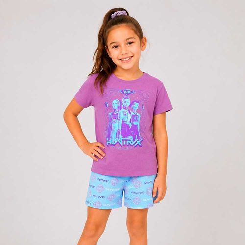 Pijama bicolor con estampado de HUNTR/X para niña