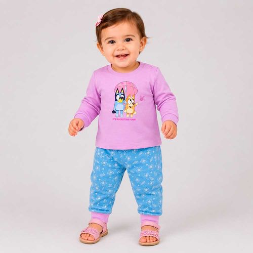Pijama bicolor con estampado de Bluey para bebé niña