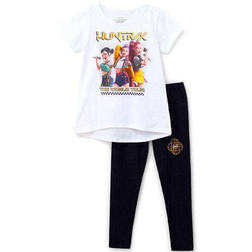 Conjunto bicolor con estampado K-pop para niña
