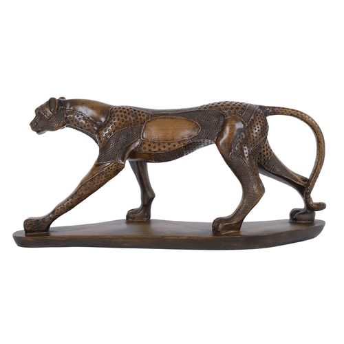 Escultura pantera decorativa madera 50 x 15 x 25 cm