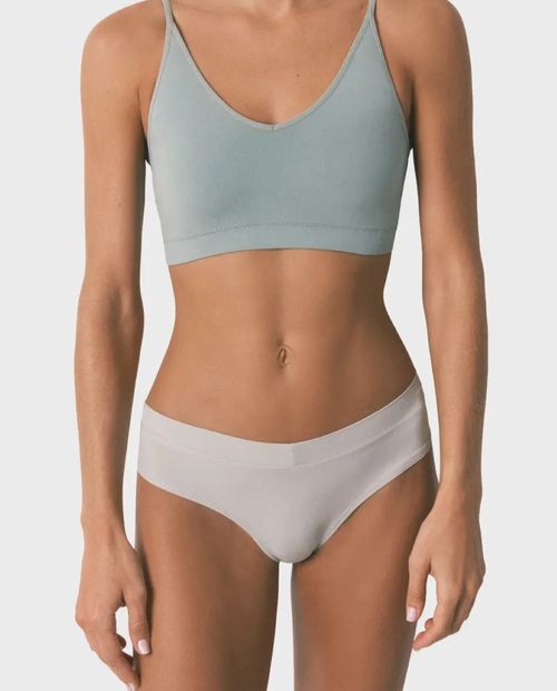 Bikini beige sólido sin costuras