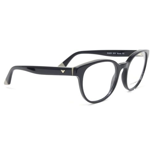 Aro oftálmico Emporio Armani redondo de acetato negro para mujer