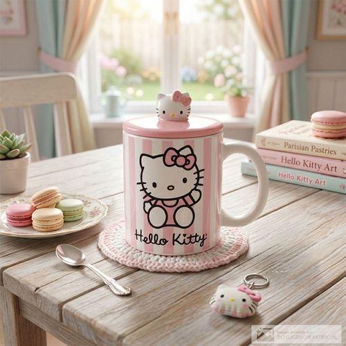 Taza con tapa Diseño Hello Kitty 532ml