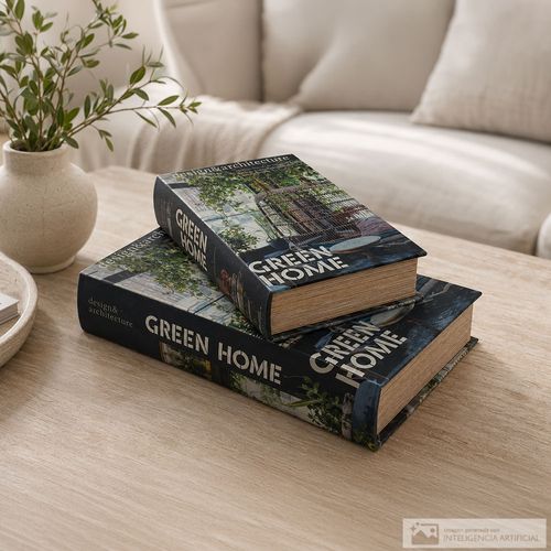 Juego de cajas decorativas tipo libro 2 piezas 27 x 18 x 7 cm