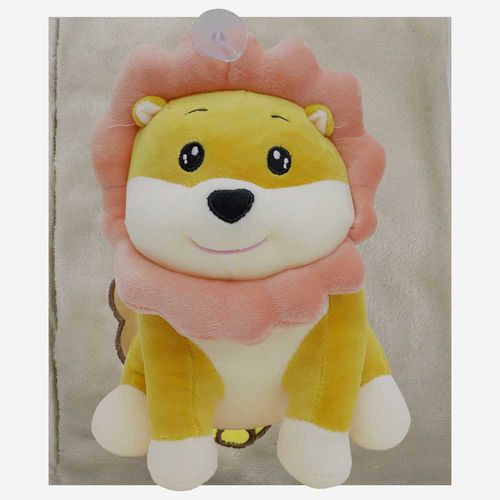 Frazada gris con peluche de león para bebé