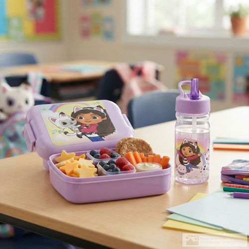 Set de sandwichera y botella Diseño Gabbys Doll House