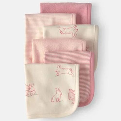Set de 6 toallitas de felpa para bebé niña