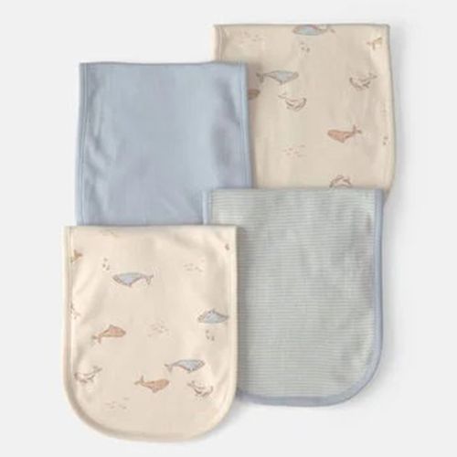 Set de 4 toallitas con estampado de ballenas para bebé niño