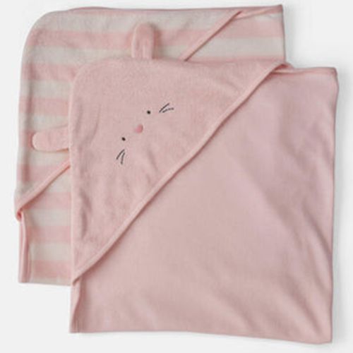 Set de 2 toallas con capucha para bebé niña
