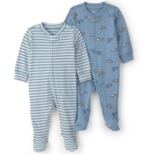 Set de 2 pijamas enterizos con estampados para bebé niño