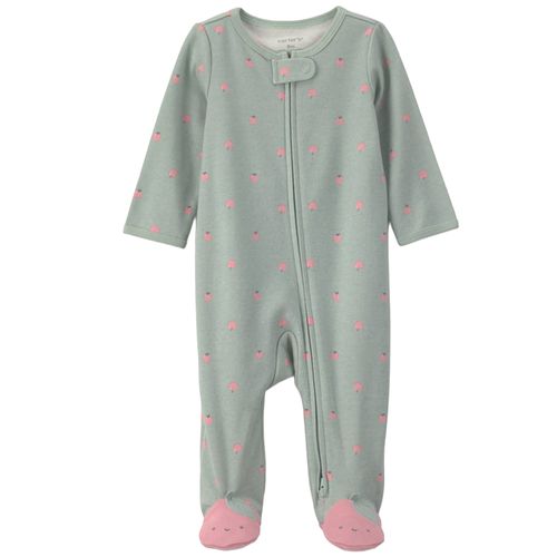 Pijama enterizo con estampado de fresitas para bebé niña