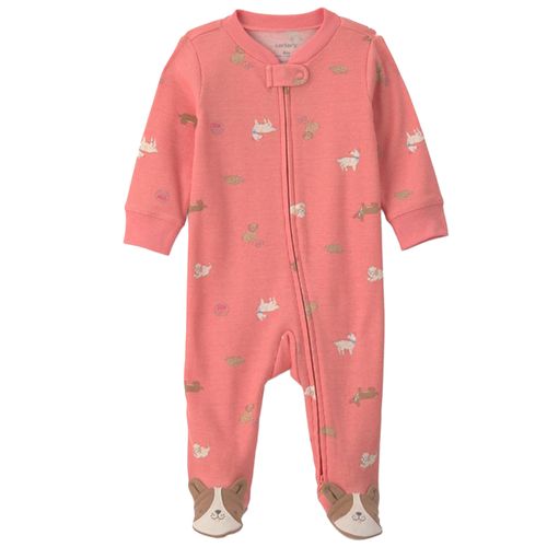Pijama enterizo con estampado de perritos para bebé niña