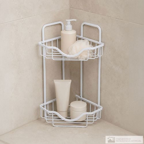 Organizador de baño esquinero plateado