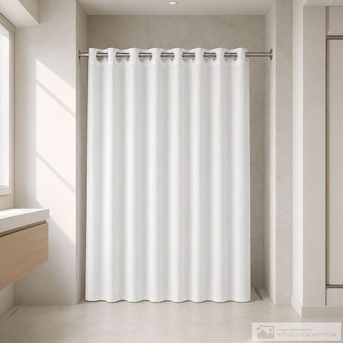 Cortina de baño color blanco