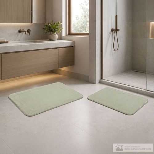 Set de alfombra para baño antideslizante Memory Foam