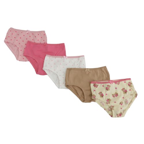 Set de 5 bloomers multicolor para niña