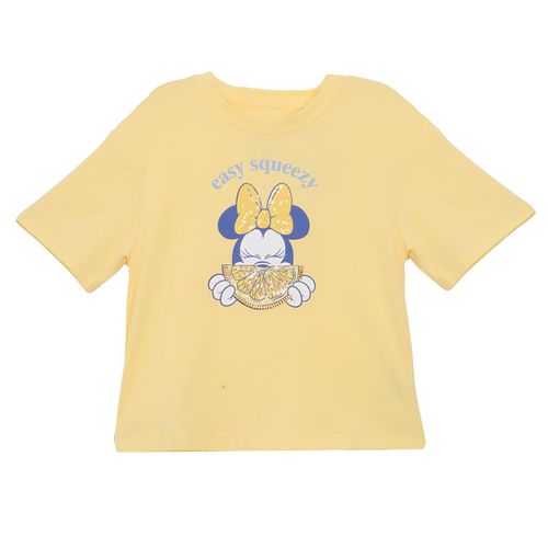 Camiseta amarilla con estampado de Minnie Mouse para niña