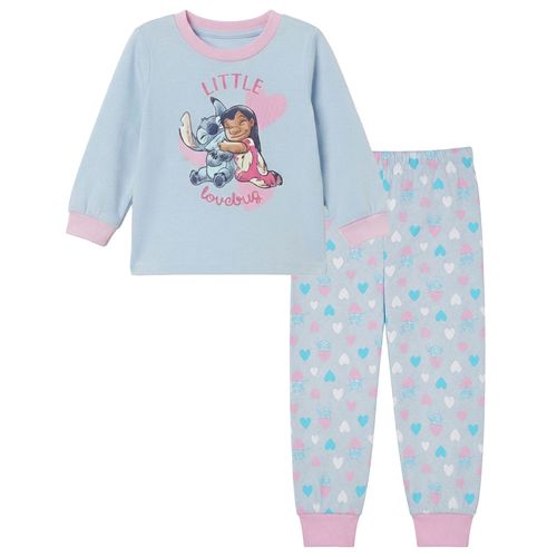 Pijama celeste con estampado de Stitch para niña