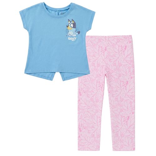 Conjunto de 2 piezas celeste con estampado de Bluey para niña