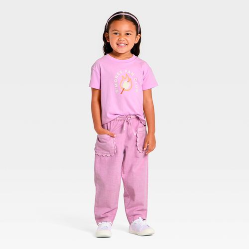 Camiseta morada con estampado de malvavisco para niña
