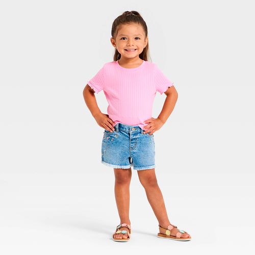Blusa rosada texturizada para niña