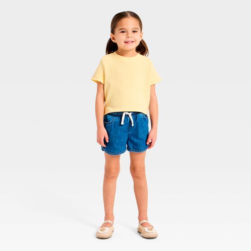 Blusa amarilla con textura para niña