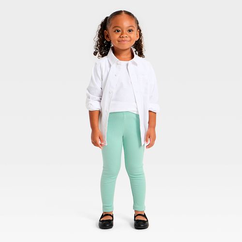 Legging verde acanalado para niña