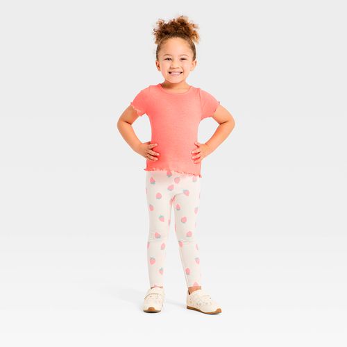 Blusa coral acanalada para niña