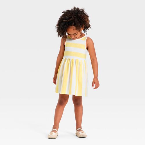 Vestido bicolor rayado para niña