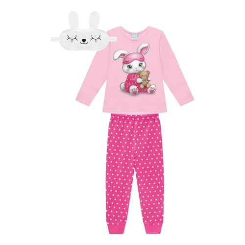 Pijama con estampado de conejita para niña