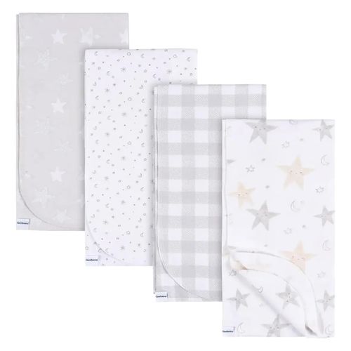 Set de 4 frazadas multicolor para bebé