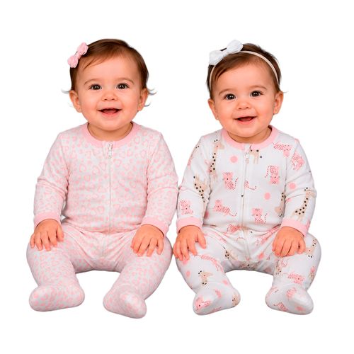 Set de 2 pijamas con estampado para bebé niña