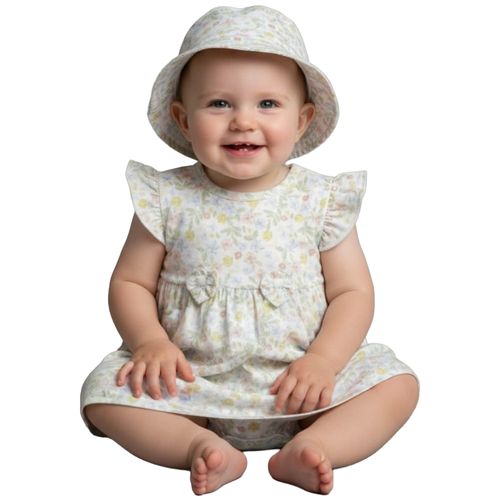 Vestido con sombrero para bebé niña